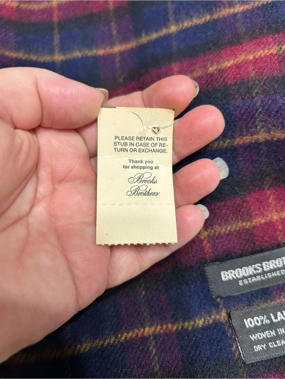 Brooks Brothers Vintage Plaid 100%Lambswool Scarf